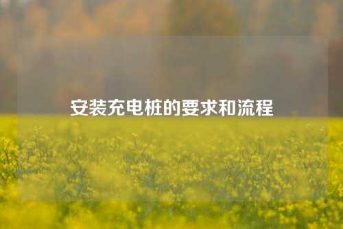 安装充电桩的要求和流程