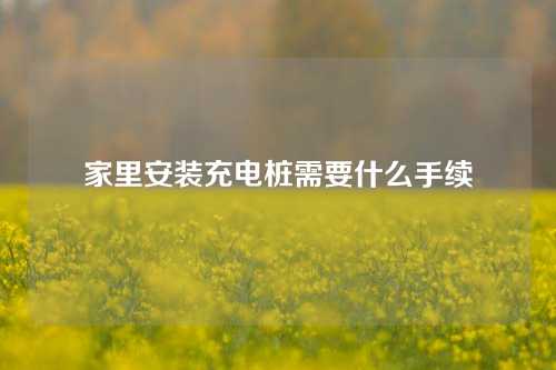 家里安装充电桩需要什么手续