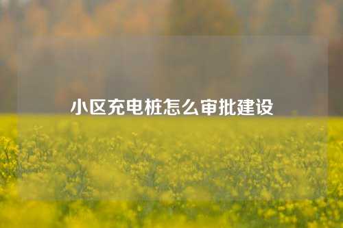 小区充电桩怎么审批建设