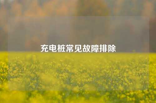 充电桩常见故障排除