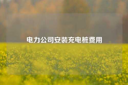 电力公司安装充电桩费用