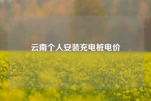 云南个人安装充电桩电价