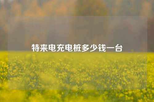 特来电充电桩多少钱一台