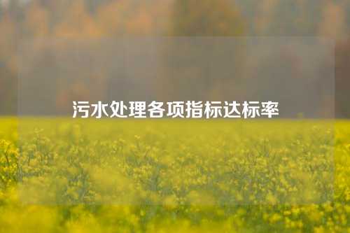 污水处理各项指标达标率