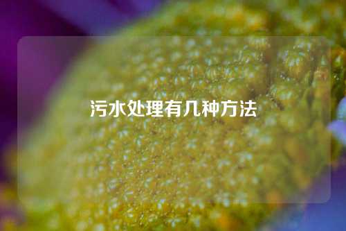 污水处理有几种方法