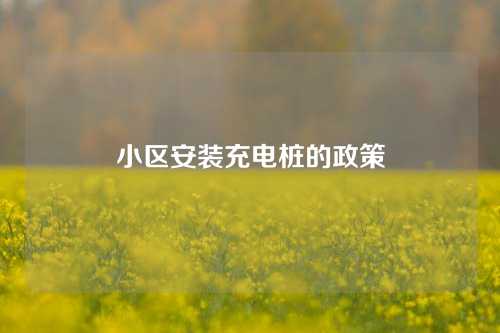 小区安装充电桩的政策