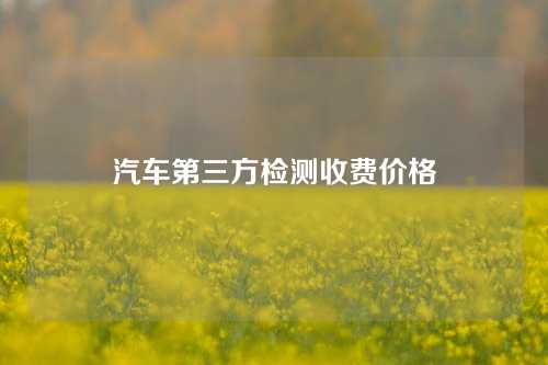 汽车第三方检测收费价格