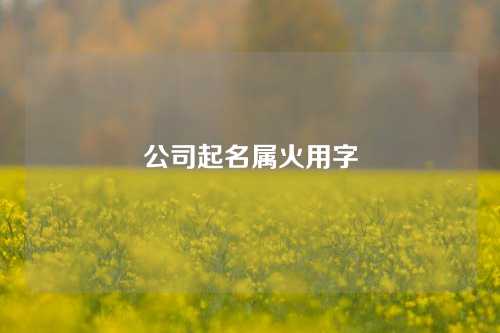 公司起名属火用字