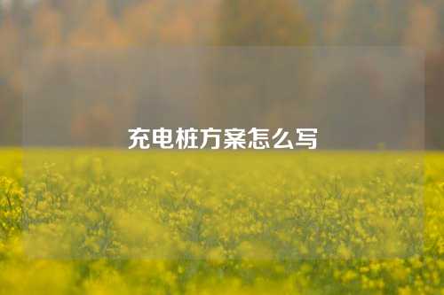 充电桩方案怎么写