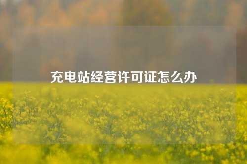 充电站经营许可证怎么办